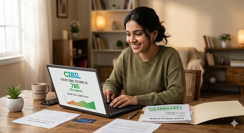 Person learning how to improve CIBIL score for loan approval