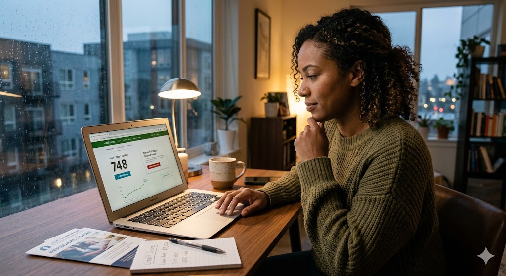 Person checking minimum CIBIL score required for personal loan approval