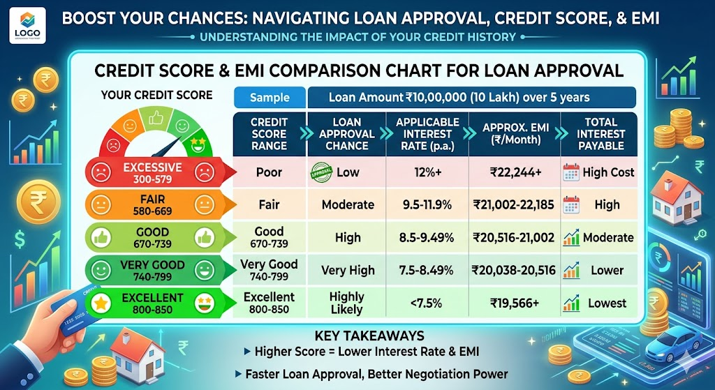 Credit score and EMI impact on personal loan approval