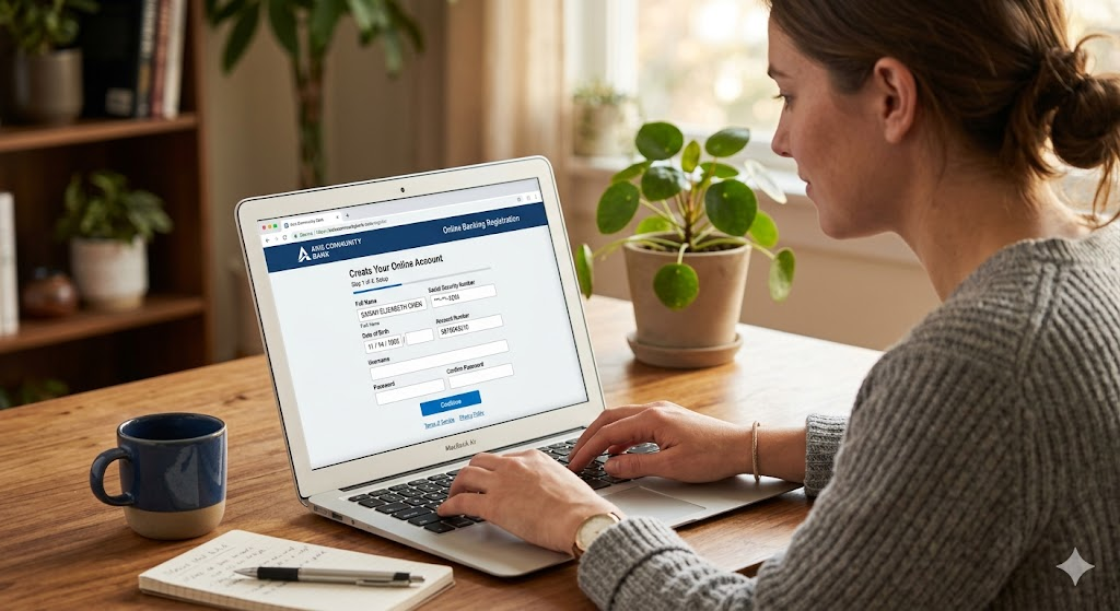 Step-by-step online banking registration process for first-time users