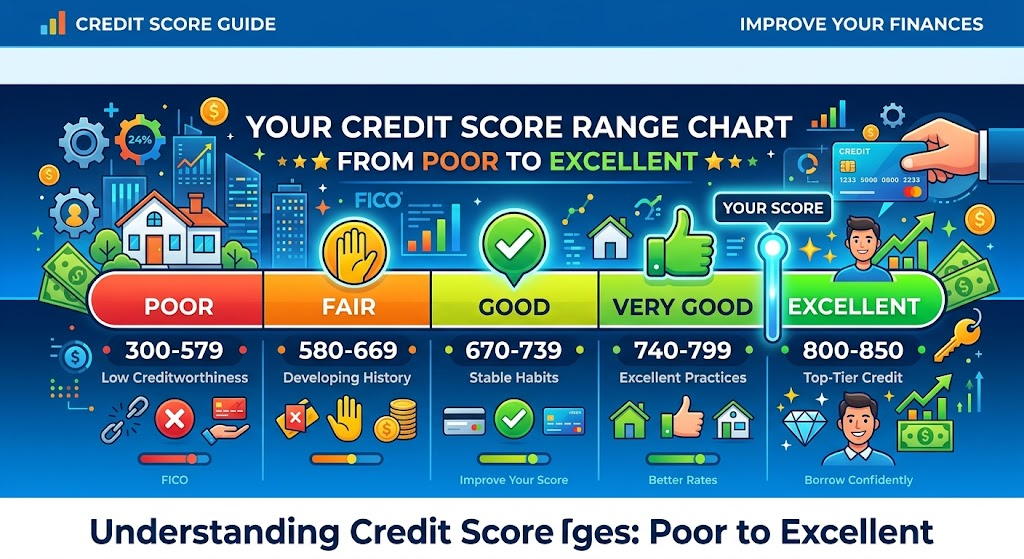 CIBIL score range chart for loan eligibility