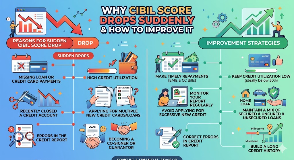 Why CIBIL score drops suddenly and how to improve it