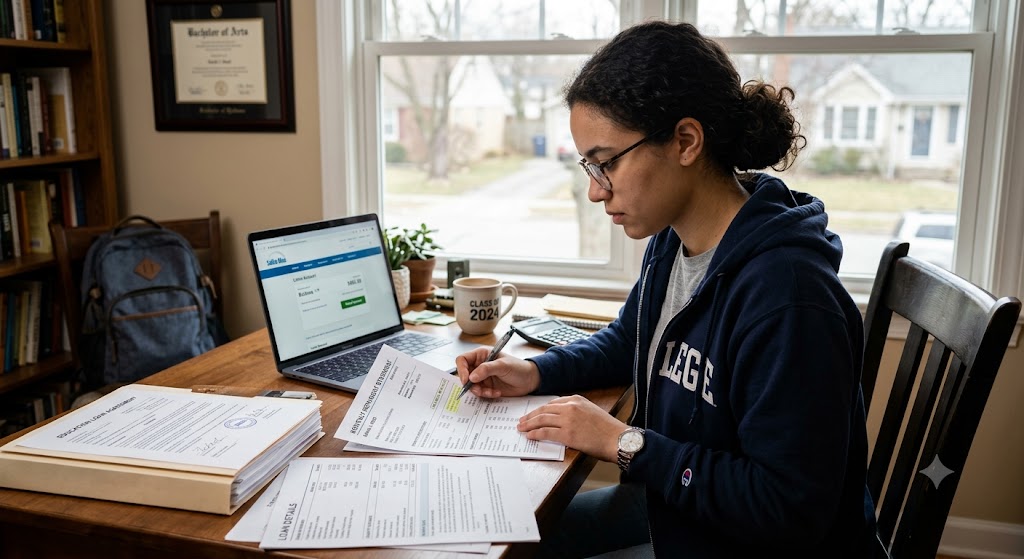 Student worried about education loan repayment and financial obligations