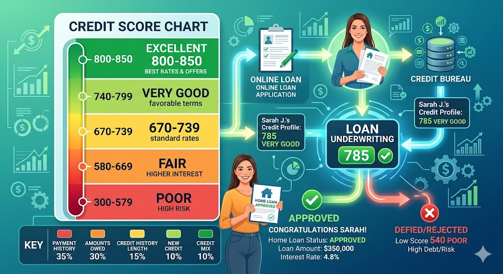 Credit score impact on self-employed personal loan approval.