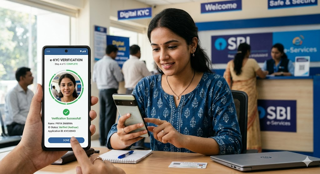 Customer completing online e-KYC verification process